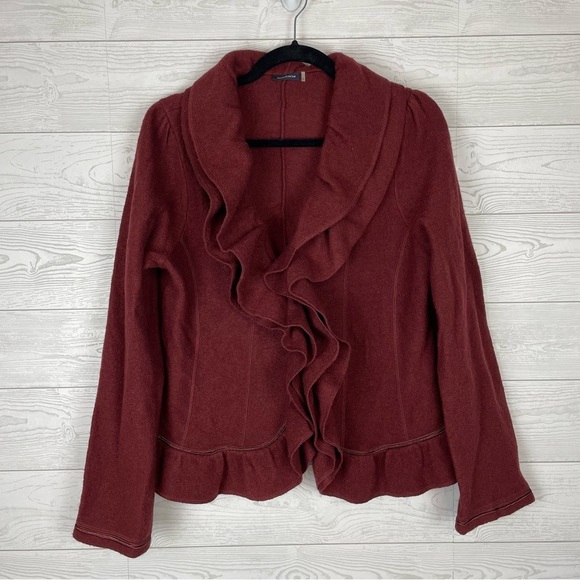 Magaschoni Jackets & Blazers - Magaschoni Burgundy Wool Blend Blazer Size Large